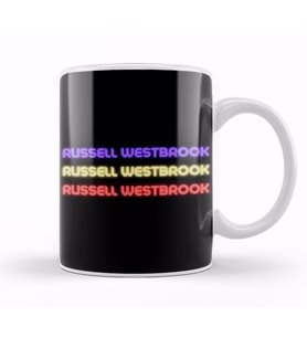 Russell Westbrook   Basketball gifts Vintage Retro Rainbow Quotes For BOYS AND Dad Kupa Bardak Porselen