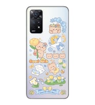 Redmi Note 12 Pro 4G Uyumlu Küçük Sevimli Ayıcıklar Desenli Şeffaf Telefon Kılıfı