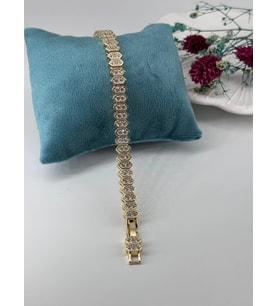 Zirkon Taşlı Pirinç Zirkon Bileklikler 17+2 Cm - Kbl0252
