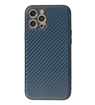 Newface Apple iPhone 12 Pro Kılıf Coco Karbon Silikon - Mavi