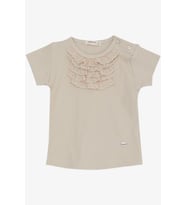 Breeze Kız Bebek Tişört Güpürlü Armalı 9 Ay-3 Yaş, Bej