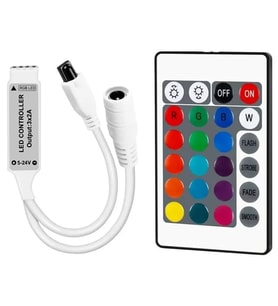 5-12-24 Volt 3X2 Amper Mini 24 Tuşlu Led Rgb
