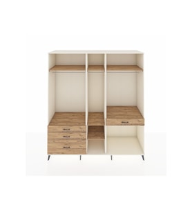 Kronos Dolap 7 Raflı 4 Çekmeceli 3 Askılı 220x59x243 Aytaşı-Çam/Çam