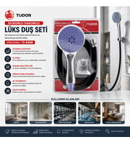 MİLANO VAKUMLU - SİLİKON LÜKS DUŞ SETİ DUŞ BAŞLIK=MİX SİLİKON HORTUM=1.5MT MAFSAL=3 KADEME (4915)
