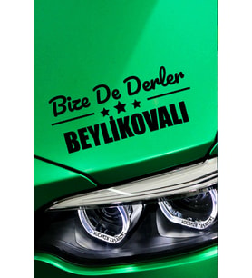 Eskişehir Beylikova Siyah Araç Sticker  Eskişehir Bize De Derler  Beylikovalı 40x15 cm Oto Sticker