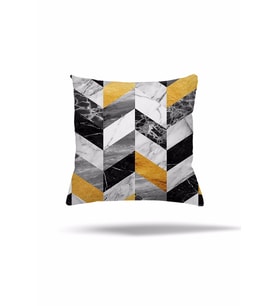 Geometrik Renk Bloklu Batik Gizli Fermuarlı Yastık Kılıfı Kırlent Kılıfı Koltuk Yastık Kılıfı (Gri)