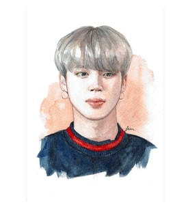 Jimin Suluboya Sıçrama Boyama Tablo Ahşap Poster Dekoratif Kod1218