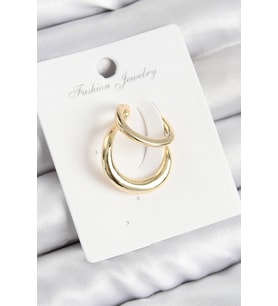 Pirinç Halka Model Gold Renk Sağ Kıkırdak Küpe (Altın)