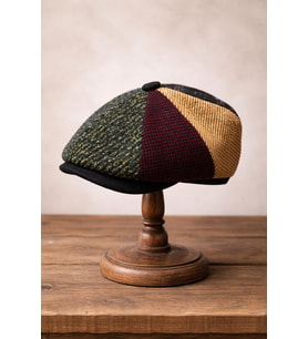 Erkek Patchwork Desenli Kasket Şapka – Vintage Retro İngiliz Flat Cap (Karışık)