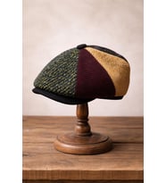 Erkek Patchwork Desenli Kasket Şapka – Vintage Retro İngiliz Flat Cap (Karışık)
