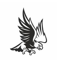 Kartal Sticker 20x20 cm Siyah (Beyaz)