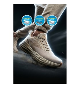 Walkway Flexion M Siyah-Beyaz Hafızalı Taban Erkek Spor Ayakkabı