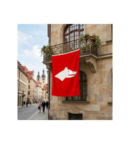 Kırmızı Göktürk Bayrağı Premium Raşel Kumaş 150x225 Cm