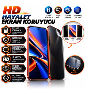 Oppo REALME C2 Uyumlu Şeffaf HD Hayalet Nano Kırılmaz Ekran Koruyucu Darbe Emici Ultra Plus