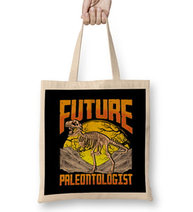 Funny Future Paleontologist Dinosaur Fossil Hunter Bez Çanta Uzun Saplı