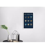 BK Home Coffee Tasarımlı Dekoratif Ahşap Beyaz Çerçeveli Tablo-14