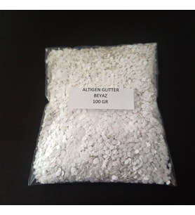 GLİTTER ALTIGEN EPOKSİ SÜSLEME PULU NAİL ART MAKYAJ SİM BEYAZ 100 GR