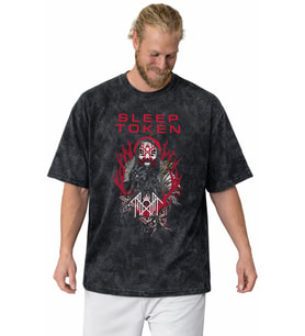 Sleep Token Rock Metal Müzik Grubu Baskılı Unisex Oversize Vintage Yıkamalı Tişört