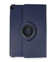 iPad Pro 13 (2024) Uyumlu Premium 360 Döner Tablet Deri Kılıf (Lacivert)
