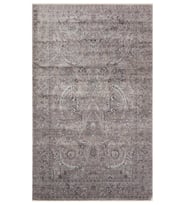 Gri Halı Modern Vintage Eskitme Stilli Göbekli Desenli Şık Salon Halısı Klasik Dekoratif