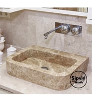 Sipahi Marble Light Emperador Dizayn Kare Lavabo
