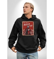 La Casa de Papel Bella Cao Dizi Serisi Erkek Kadın Siyah Dijital Baskılı Kapüşonlu Sweatshirt Hoodie