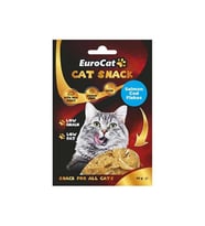 EuroCat Tahılsız Şekersiz Kurutulmuş Et Cat Somon Cod Flakes Kedi Ödülü 50 Gr