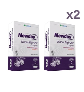 Newday Kara Mürver Complex 30 Kapsül x2 Adet (Renksiz)