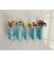Miniflora - 5'li Magnetli Mini Vazo - Açık Mavi