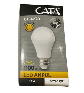Cata CT-4278 12W 6400K (Beyaz Işık) Dimlenebilir E27 Duylu Led Ampul