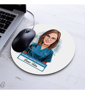 Kişiye Özel Hediye Karikatürlü En İyi Kadın Anestezi Teknikeri Mousepad