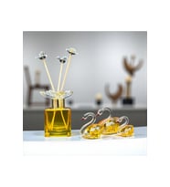 Dekoratif Kristal 7 Parça Üçlü Kuğu-Koku Şişesi Sarı-Gold