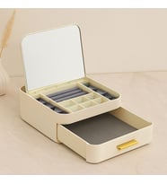 Aynalı Takı Organizeri - 10 Bölmeli Çekmeceli (20x22x8.5 cm)