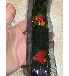 EN 4 CM PUL PAYERTLİ KALPLİ ŞERİT BORDÜR DİKİŞ HOBİ APLİKE AKSESUARI 1 METRE