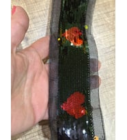 EN 4 CM PUL PAYERTLİ KALPLİ ŞERİT BORDÜR DİKİŞ HOBİ APLİKE AKSESUARI 1 METRE