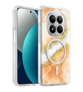 Onegif Redmi Note 15 4G Lotus Simli Magsafe Kapak - Turuncu