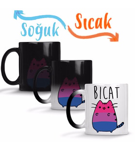 Bıcat Kedi Sihirli Kupa Bardak Porselen