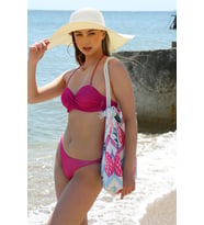 Akbeniz Kadın Dönmeli Straplez Fuşya Bikini 35002