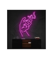 El ve Sigara Figürlü Dekoratif Neon Tabela