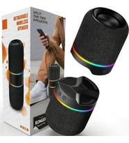 Lexroo Taşınabilir Bluetooth Hoparlör Sound-Twin 10W TWS Stereo İki Parçaya Ayrılabilen RGB Işıklı