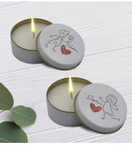 BK Gift Kişiye Özel Çift Tasarımlı 2’li Beyaz Metal Kutuda Kokulu Mum Hediye Seti - 4, Ev Hediyesi, Sevgiliye, Arkadaşa Hediye, Kokulu Mum