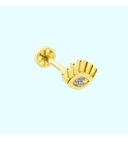 Altın Göz Tragus Piercing 14 Ayar