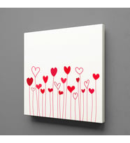 PEMBE KALPLER KANVAS TABLO 200x200cm