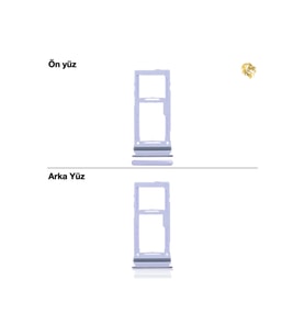 Samsung Galaxy A52 Sim İç Yuvası Çiftli ile Uyumlu Mor Çiftli sim yuvası ikili sim tepsisi çiftli sim aparatı dual sim çekmecesi