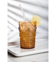 Akrilik Bal Tekli Kısa Bardak & Su Meşrubat Kahve Yanı Bardağı 400 Ml ( Cam Değildir )