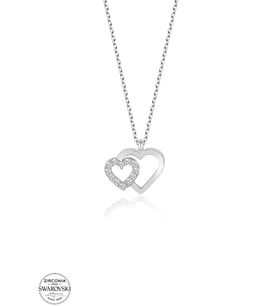 Union Swarovski Zirconia Kadın Kalp Kalbe Gümüş Kolye