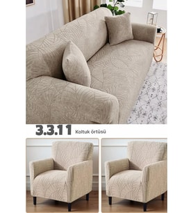 3 3 1 1 Lastikli Kanepe Örtüsü Lastikli Koltuk Örtüsü koltuk kılıfı Takımı vizon 180 x 230