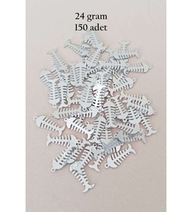 Oya Abiye Bileklik Kolye Pleksi Metalik Plastik Pul Gümüş Renk 24 gram 150 adet - BNC589