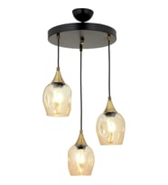 AVONNI AV-65234-3T-BSY Siyah Boyalı Modern Avize E27 Metal Cam 40cm
