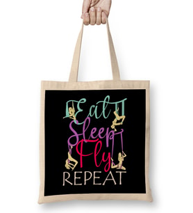 Eat Sleep Fly Repeat Aerial Yoga Silks Bez Çanta Uzun Saplı